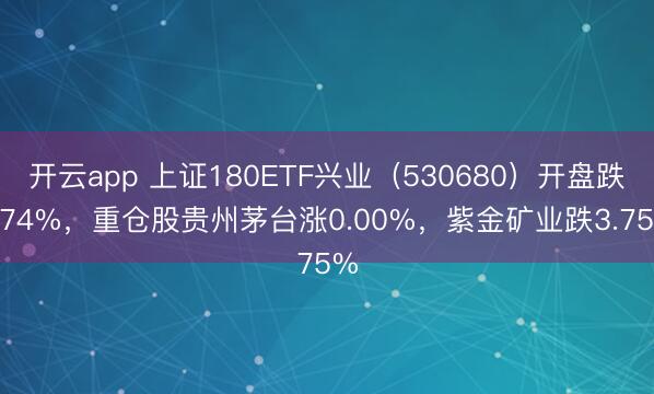 開云app 上證180ETF興業(yè)（530680）開盤跌0.74%，重倉股貴州茅臺漲0.00%，紫金礦業(yè)跌3.75%
